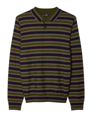 Paul Smith Knitted Long Sleeve Polo Green - productfoto 1