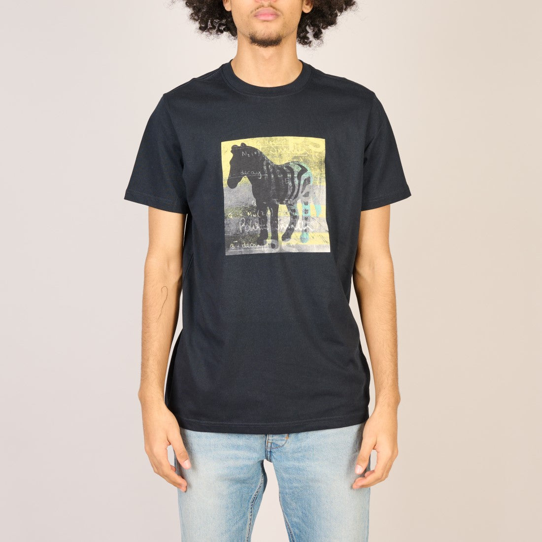 Paul Smith Slim Fit T-shirt Zebra Navy – vooraanzicht