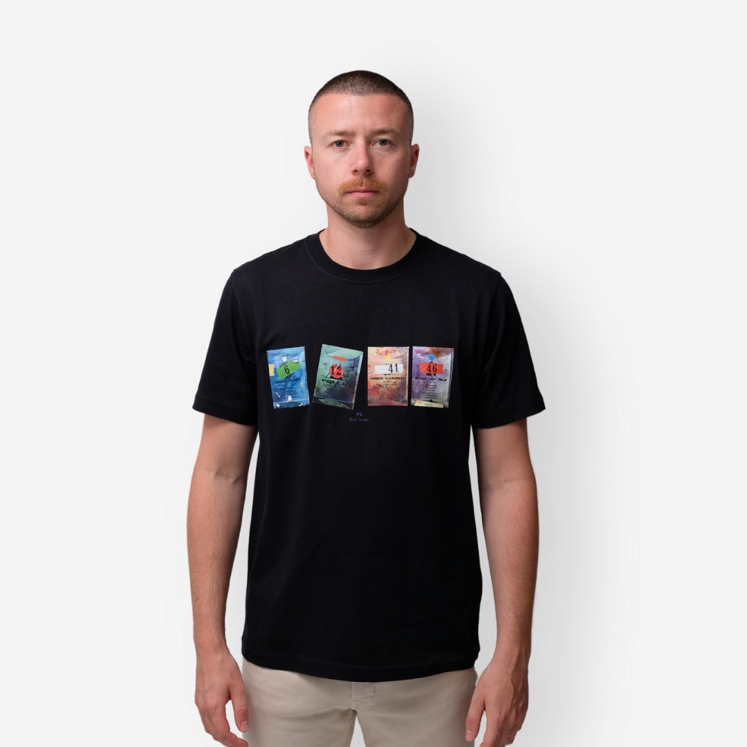 Paul Smith Blue Seeds Cotton T-shirt – vooraanzicht