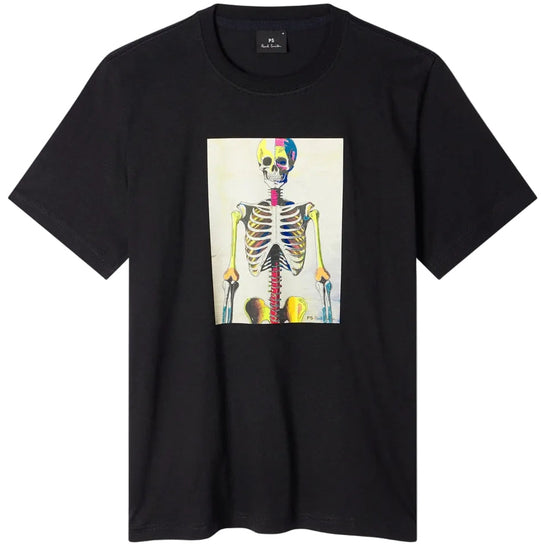 Paul Smith Skeleton Print Organic Cotton T-shirt Black – productbeeld 1