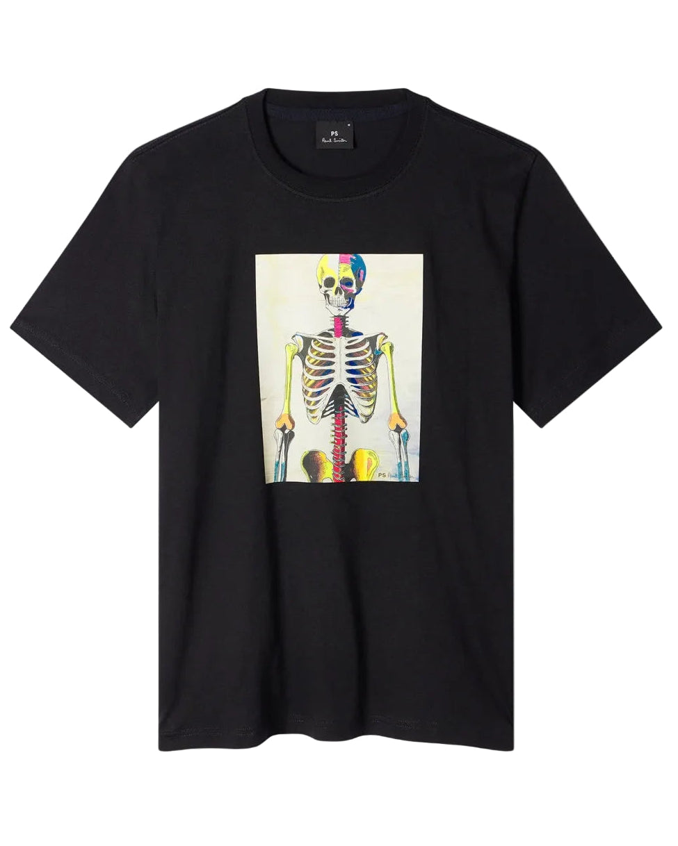 Paul Smith Skeleton Print Organic Cotton T-shirt Black – productbeeld 1