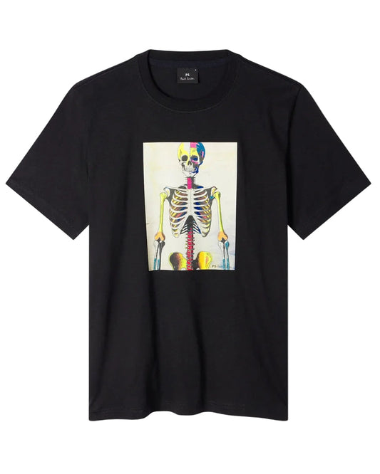 Paul Smith Skeleton Print Organic Cotton T-shirt Black – productbeeld 1