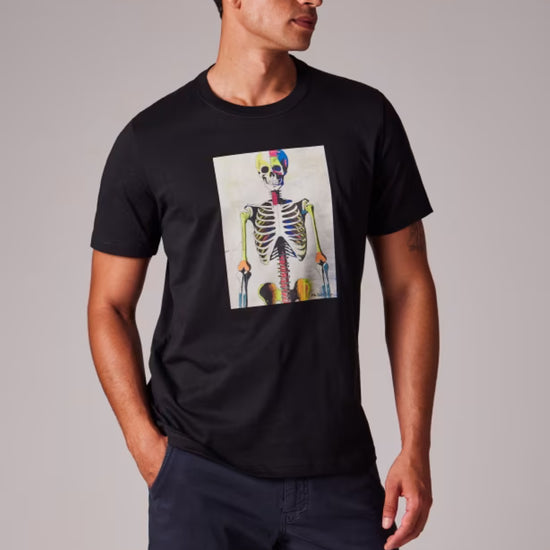 Paul Smith Skeleton Print Organic Cotton T-shirt Black – productbeeld 2