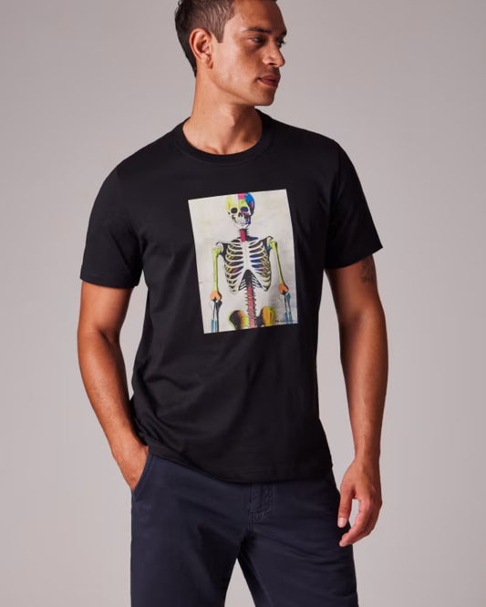 Paul Smith Skeleton Print Organic Cotton T-shirt Black – productbeeld 2