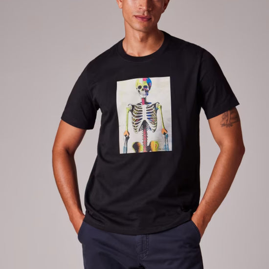 Paul Smith Skeleton Print Organic Cotton T-shirt Black – productbeeld 4