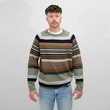 Paul Smith Striped Merino Wool Pullover Grey Blue – productbeeld 1