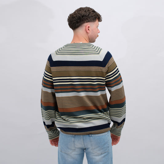 Paul Smith Striped Merino Wool Pullover Grey Blue – productbeeld 4