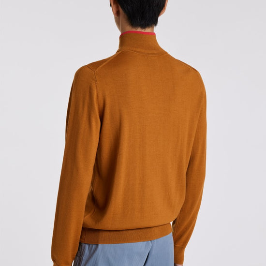 Paul Smith Half-Zip Pullover Mustard – borduurdetail