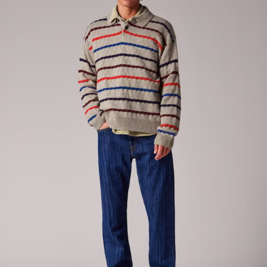 Paul Smith Light Tan Striped Wool Blend Knitted Pullover – productbeeld 4