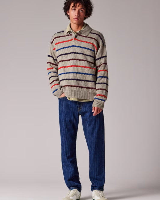 Paul Smith Light Tan Striped Wool Blend Knitted Pullover – productbeeld 4