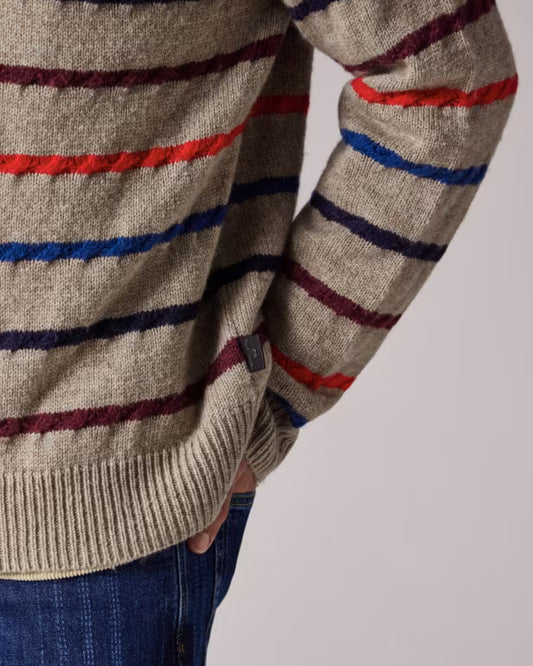 Paul Smith Light Tan Striped Wool Blend Knitted Pullover – productbeeld 5