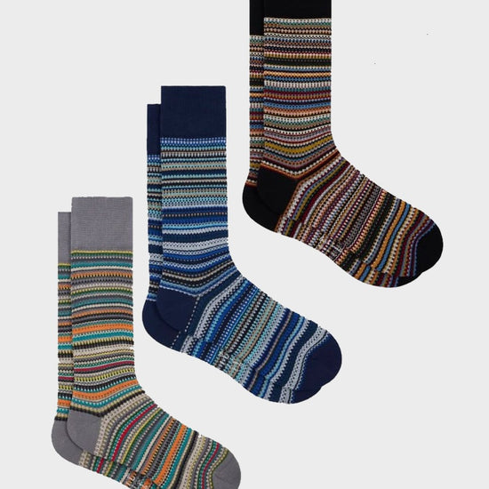 Paul Smith Signature Pique multicolour sokken, drie paar overzicht