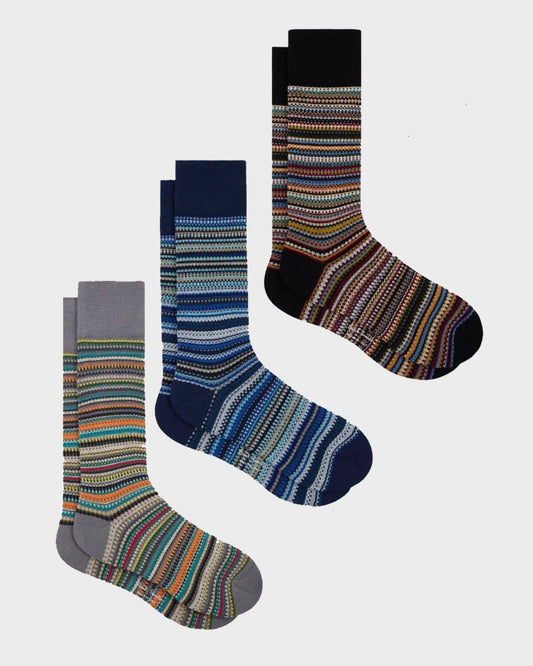 Paul Smith Signature Pique multicolour sokken, drie paar overzicht