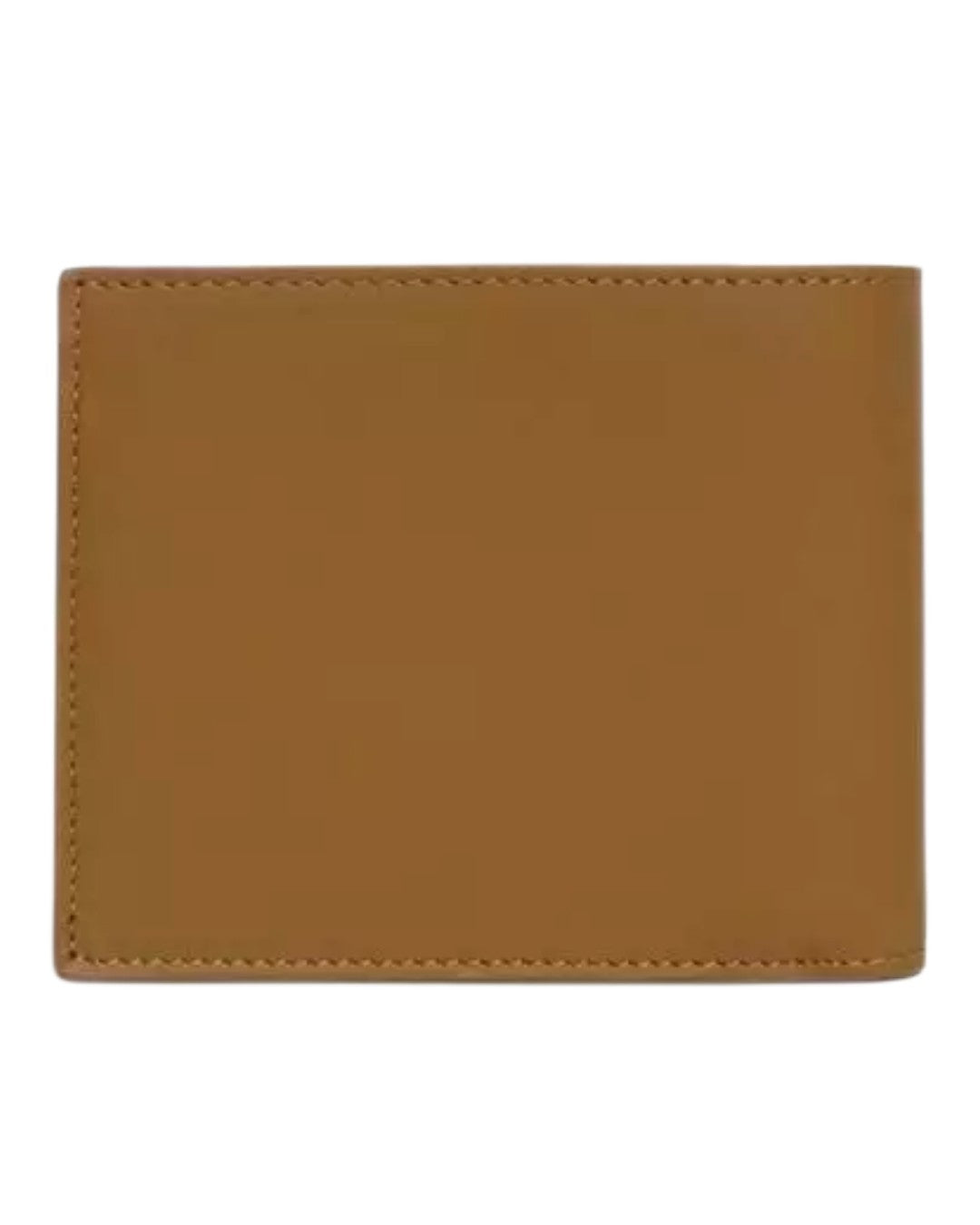 Achterkant van de Paul Smith portefeuille in glad bruinbeige leder