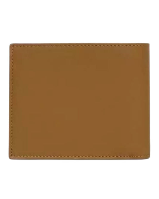 Achterkant van de Paul Smith portefeuille in glad bruinbeige leder
