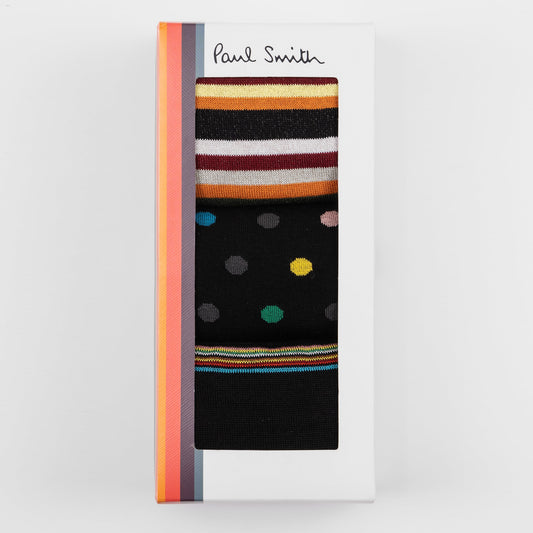 Paul Smith Signature Tipping sokken in multicolour 3-pack verpakking