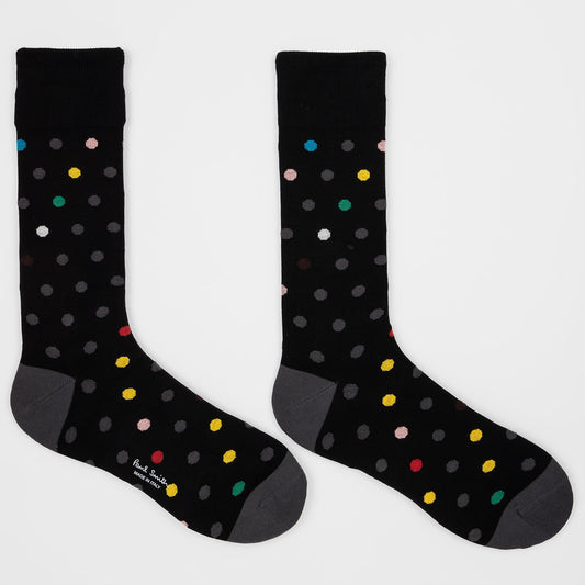 Zwarte Paul Smith sokken met gekleurde stippen uit de multicolour 3-pack