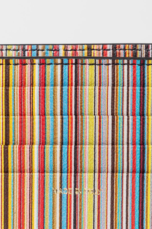 Paul Smith zwarte Signature Trim portemonnee, detail kaartvakken