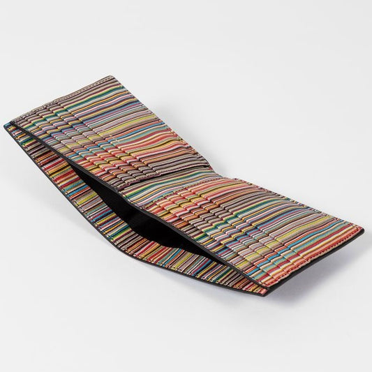 Paul Smith zwarte Signature Trim portemonnee, geopend schuin