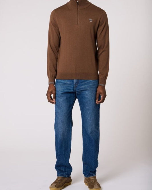 Paul Smith Zebra Badge Quarter Zip Pullover Brown - productfoto 3
