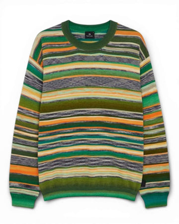 Green Striped Pullover