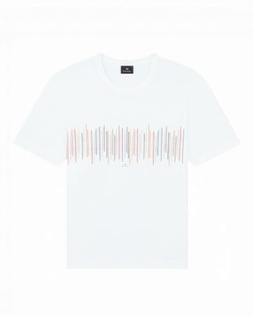 White Casual Fit Stripe T-shirt