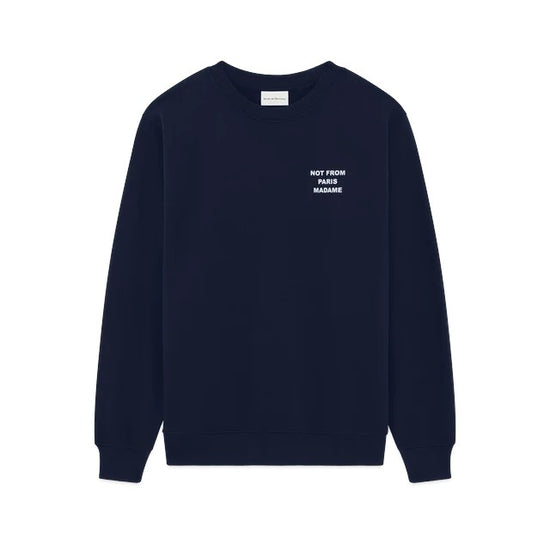 Drôle de Monsieur Bold Slogan Sweatshirt Navy productfoto 2 bij Checkpoint Mol