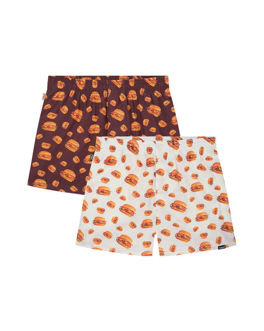Pockies 2-Pack Burger Boxers Red – productfoto 1
