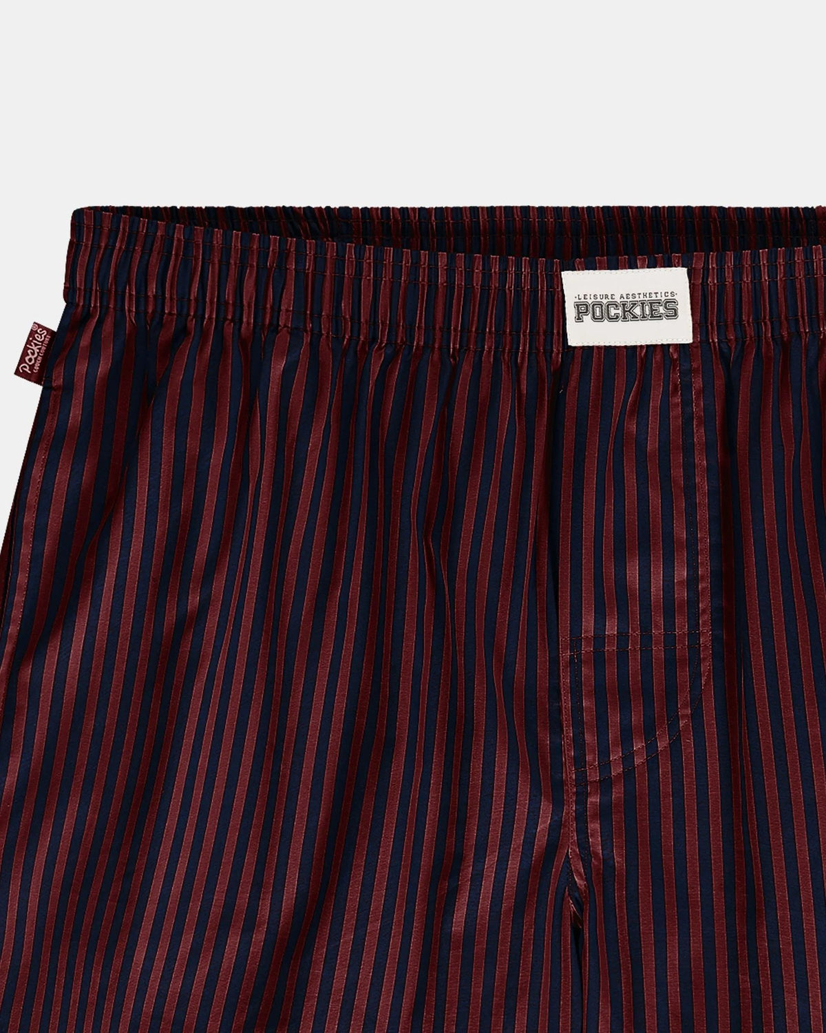 Pockies Navy Red Striped Boyfriend Boxer Shorts – productfoto 2