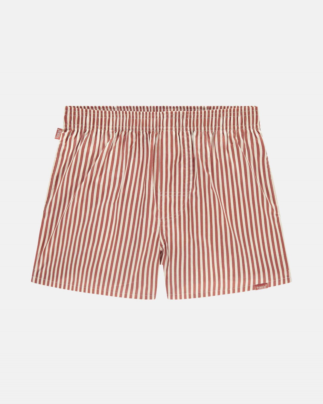 Pockies Terracotta White Striped Boxer Shorts – productfoto 1