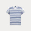 Polo Ralph Lauren White Old Royal Stripe Jersey Custom Slim Fit T-shirt – vooraanzicht
