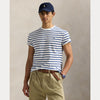 Polo Ralph Lauren White Old Royal Stripe Jersey Custom Slim Fit T-shirt – productbeeld 2