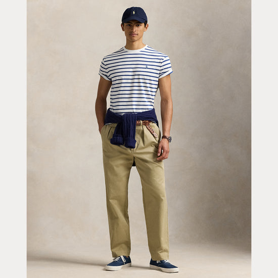 Polo Ralph Lauren White Old Royal Stripe Jersey Custom Slim Fit T-shirt – productbeeld 4