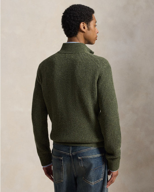 Polo Ralph Lauren Cotton-Wool Half-Zip Olive Shrub Heather – productbeeld 4
