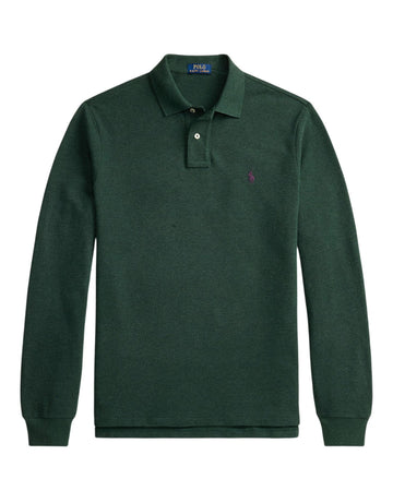 Polo Ralph Lauren Custom Slim Fit Mesh Polo Scotch Pine Heather – productbeeld 1