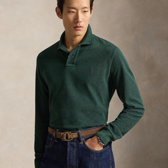 Polo Ralph Lauren Custom Slim Fit Mesh Polo Scotch Pine Heather – productbeeld 2