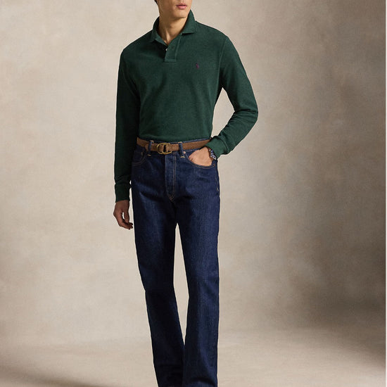 Polo Ralph Lauren Custom Slim Fit Mesh Polo Scotch Pine Heather – productbeeld 3