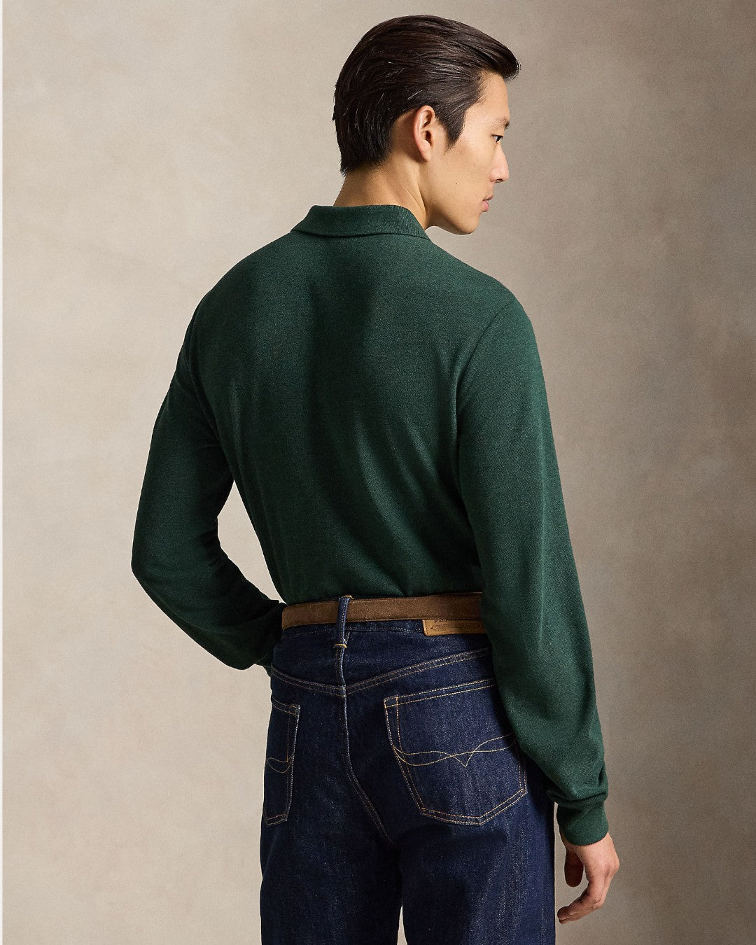 Polo Ralph Lauren Custom Slim Fit Mesh Polo Scotch Pine Heather – productbeeld 4