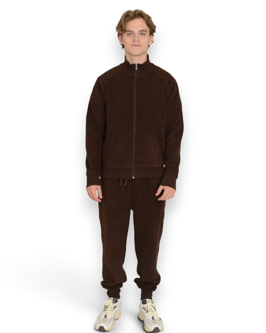 Polo Ralph Lauren Fleece Full-Zip Sweater Brown – productbeeld 2