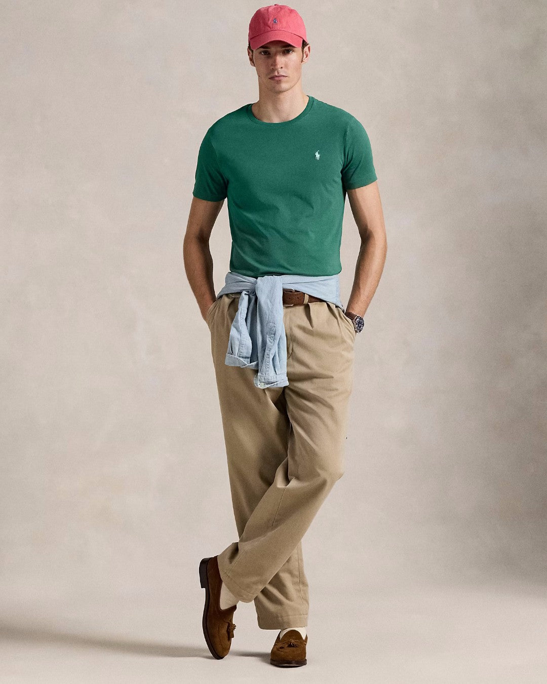 Ralph Lauren Custom Slim Fit T-shirt Antique Green - productfoto 5