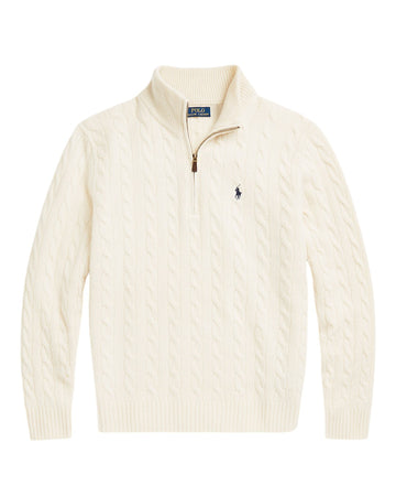Ralph Lauren Cable-Knit Quarter-Zip Jumper Andover Cream productfoto 1