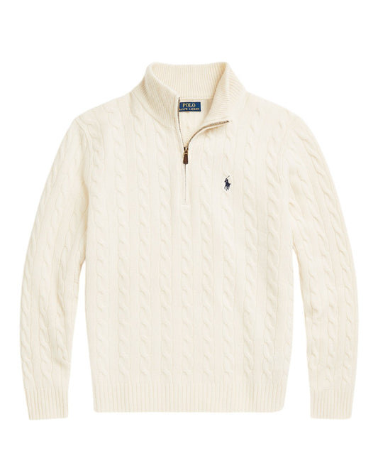 Ralph Lauren Cable-Knit Quarter-Zip Jumper Andover Cream productfoto 1