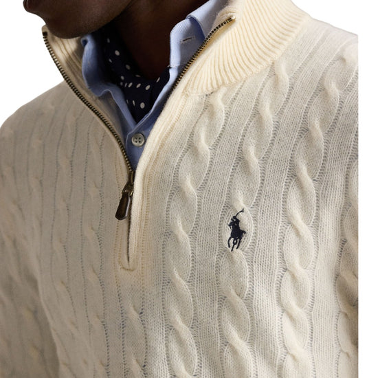 Ralph Lauren Cable-Knit Quarter-Zip Jumper Andover Cream productfoto 2