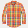 Ralph Lauren Classic Slim Checked Shirt Orange – vooraanzicht
