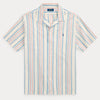 Ralph Lauren Striped Chambray Camp Shirt Off White Red – vooraanzicht
