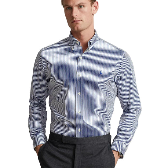 Ralph Lauren Bi-Stretch Poplin Hemd Navy White – productfoto 2 | Checkpoint Mol