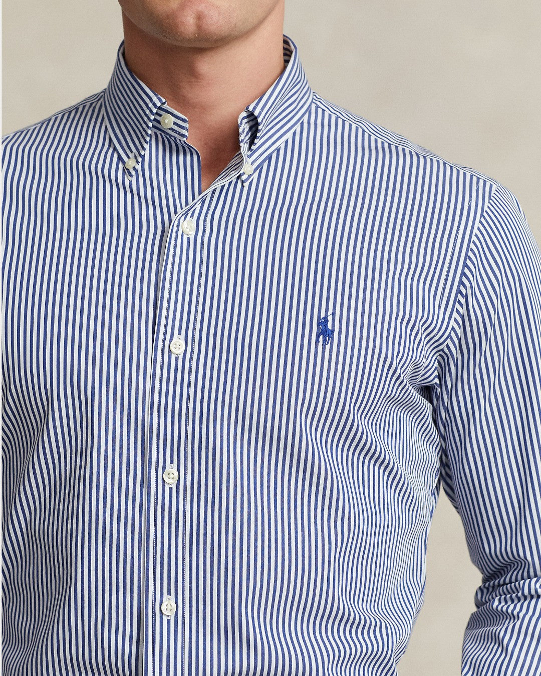 Ralph Lauren Bi-Stretch Poplin Hemd Navy White – productfoto 5 | Checkpoint Mol