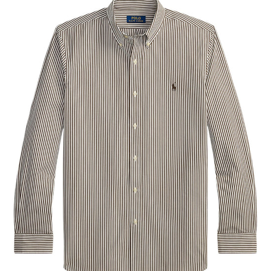 Ralph Lauren Bi-Stretch Poplin Hemd Nutmeg Brown White – productfoto 1 | Checkpoint Mol