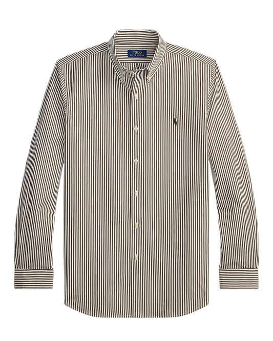 Ralph Lauren Bi-Stretch Poplin Hemd Nutmeg Brown White – productfoto 1 | Checkpoint Mol