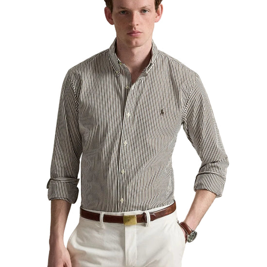 Ralph Lauren Bi-Stretch Poplin Hemd Nutmeg Brown White – productfoto 2 | Checkpoint Mol